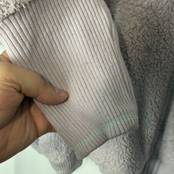 Athleta Lavender Women’s Tugga Sherpa Fleece Cropped Zip Jacket Size 2X Pockets - Picture 7 of 11